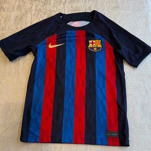Nike Kids Barcelona Striped Jersey - Red and Blue Sz Small